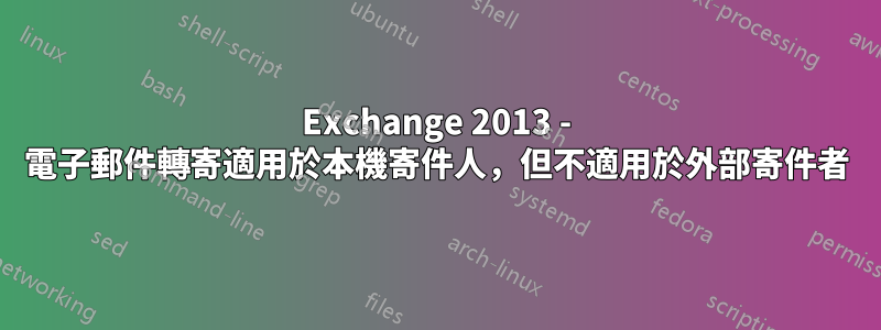 Exchange 2013 - 電子郵件轉寄適用於本機寄件人，但不適用於外部寄件者