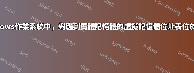 在Windows作業系統中，對應到實體記憶體的虛擬記憶體位址表位於哪裡？ 