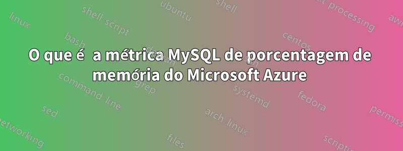 O que é a métrica MySQL de porcentagem de memória do Microsoft Azure