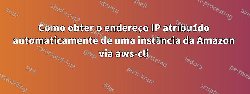 Como obter o endereço IP atribuído automaticamente de uma instância da Amazon via aws-cli