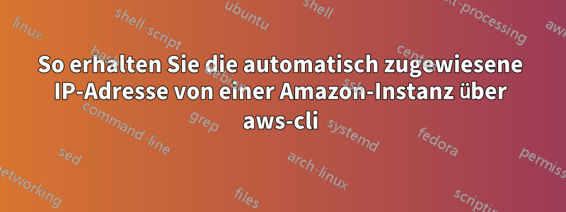 So erhalten Sie die automatisch zugewiesene IP-Adresse von einer Amazon-Instanz über aws-cli