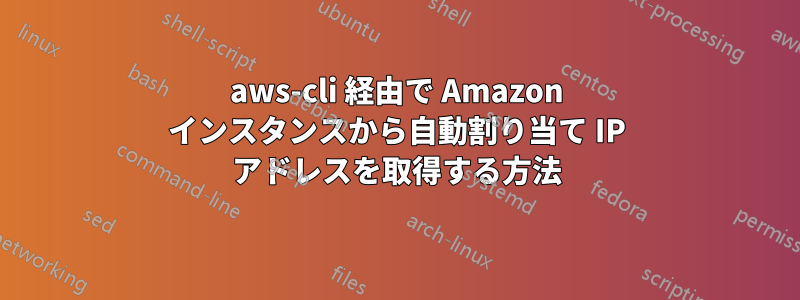 aws-cli 経由で Amazon インスタンスから自動割り当て IP アドレスを取得する方法