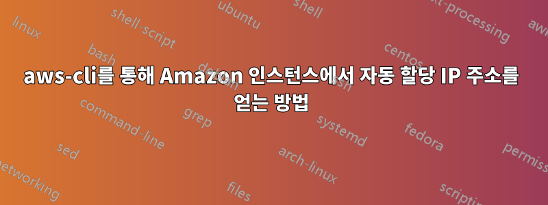 aws-cli를 통해 Amazon 인스턴스에서 자동 할당 IP 주소를 얻는 방법