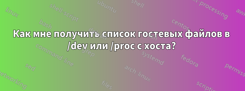 Как мне получить список гостевых файлов в /dev или /proc с хоста?