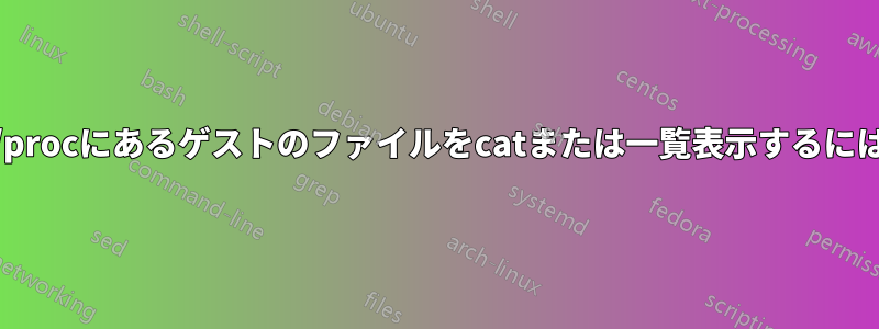 ホストから/devまたは/procにあるゲストのファイルをcatまたは一覧表示するにはどうすればいいですか