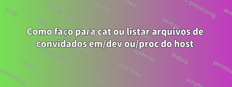 Como faço para cat ou listar arquivos de convidados em/dev ou/proc do host