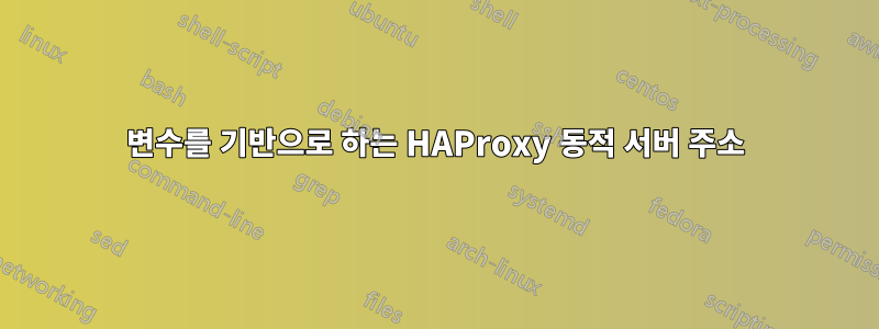 변수를 기반으로 하는 HAProxy 동적 서버 주소