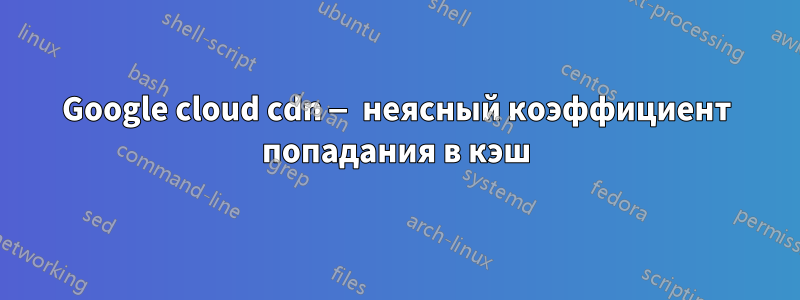Google cloud cdn — неясный коэффициент попадания в кэш