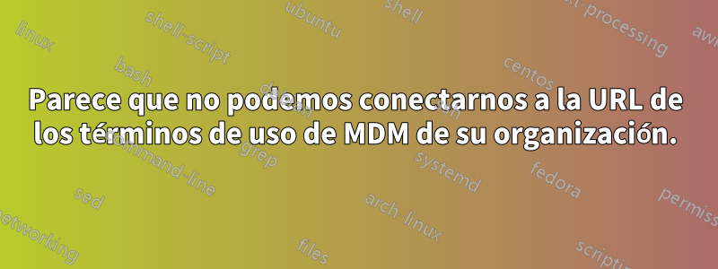 Parece que no podemos conectarnos a la URL de los términos de uso de MDM de su organización.