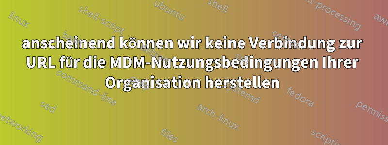 anscheinend können wir keine Verbindung zur URL für die MDM-Nutzungsbedingungen Ihrer Organisation herstellen