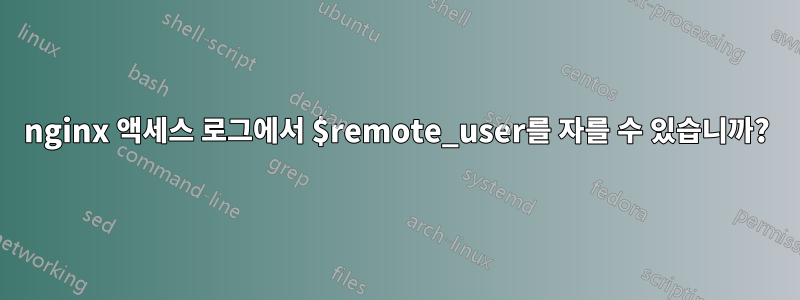 nginx 액세스 로그에서 $remote_user를 자를 수 있습니까?