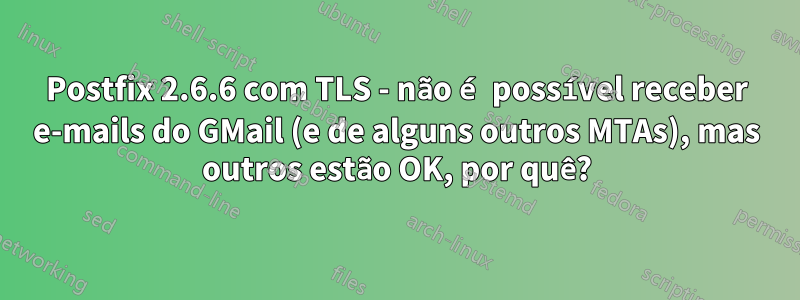Postfix 2.6.6 com TLS - não é possível receber e-mails do GMail (e de alguns outros MTAs), mas outros estão OK, por quê?
