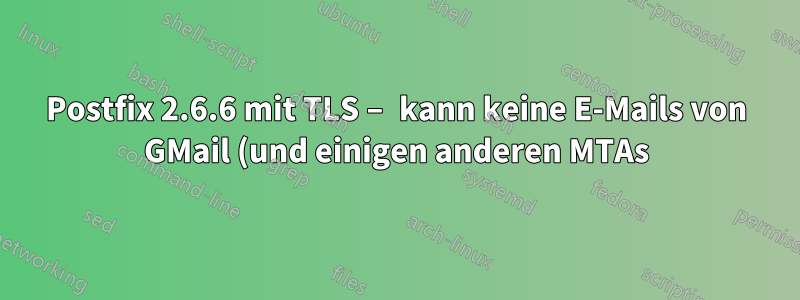 Postfix 2.6.6 mit TLS – kann keine E-Mails von GMail (und einigen anderen MTAs) empfangen, von anderen aber ok. Warum?
