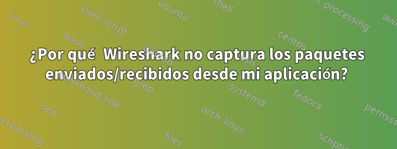 ¿Por qué Wireshark no captura los paquetes enviados/recibidos desde mi aplicación?
