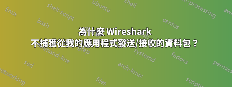 為什麼 Wireshark 不捕獲從我的應用程式發送/接收的資料包？