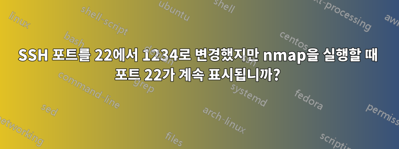 SSH 포트를 22에서 1234로 변경했지만 nmap을 실행할 때 포트 22가 계속 표시됩니까?