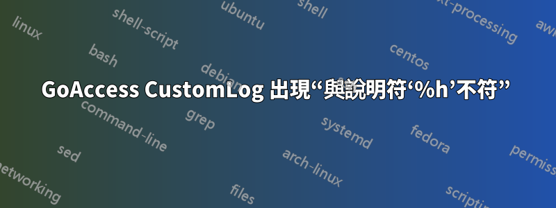 GoAccess CustomLog 出現“與說明符‘%h’不符”