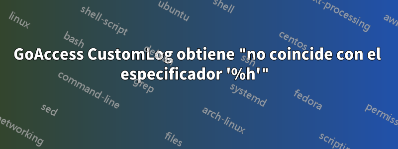 GoAccess CustomLog obtiene "no coincide con el especificador '%h'"