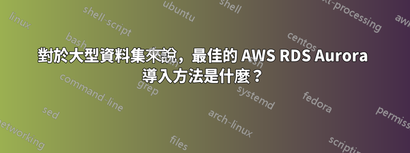 對於大型資料集來說，最佳的 AWS RDS Aurora 導入方法是什麼？