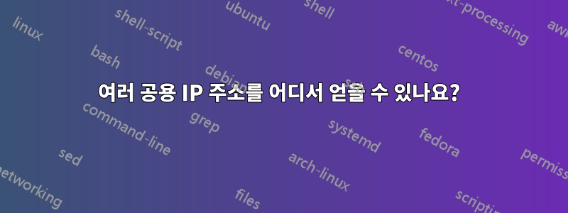 여러 공용 IP 주소를 어디서 얻을 수 있나요? 