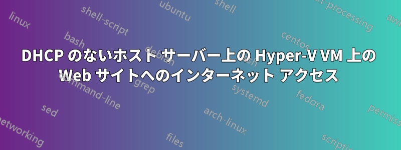 DHCP のないホスト サーバー上の Hyper-V VM 上の Web サイトへのインターネット アクセス