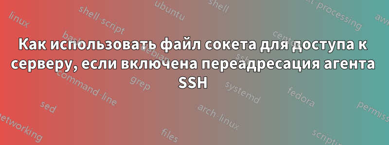 Как использовать файл сокета для доступа к серверу, если включена переадресация агента SSH