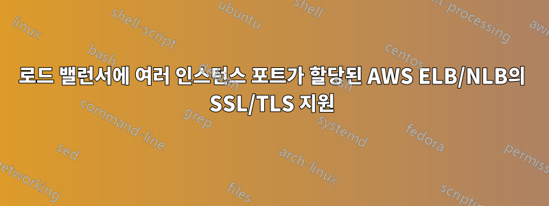 로드 밸런서에 여러 인스턴스 포트가 할당된 AWS ELB/NLB의 SSL/TLS 지원
