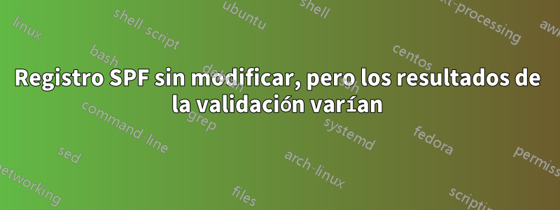 Registro SPF sin modificar, pero los resultados de la validación varían