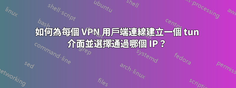 如何為每個 VPN 用戶端連線建立一個 tun 介面並選擇通過哪個 IP？