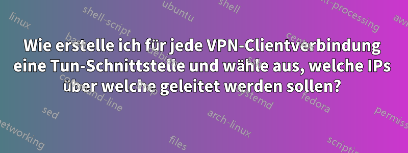 Wie erstelle ich für jede VPN-Clientverbindung eine Tun-Schnittstelle und wähle aus, welche IPs über welche geleitet werden sollen?