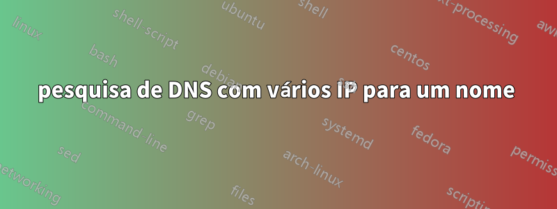 pesquisa de DNS com vários IP para um nome