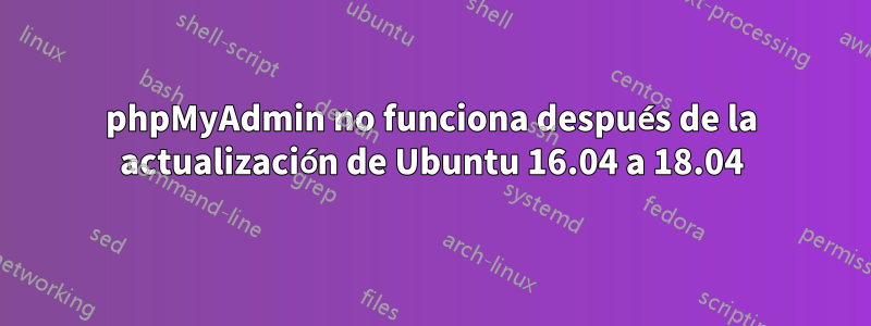 phpMyAdmin no funciona después de la actualización de Ubuntu 16.04 a 18.04