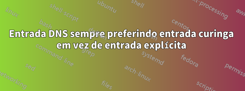 Entrada DNS sempre preferindo entrada curinga em vez de entrada explícita