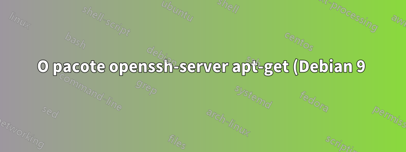 O pacote openssh-server apt-get (Debian 9) continua solicitando opções do arquivo de configuração - ignorando opções?