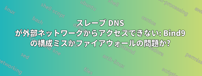 スレーブ DNS が外部ネットワークからアクセスできない: Bind9 の構成ミスかファイアウォールの問題か?