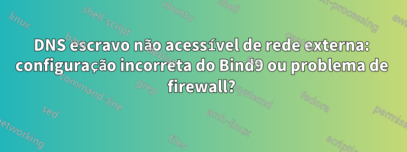 DNS escravo não acessível de rede externa: configuração incorreta do Bind9 ou problema de firewall?