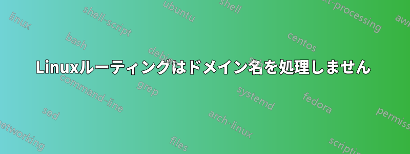 Linuxルーティングはドメイン名を処理しません