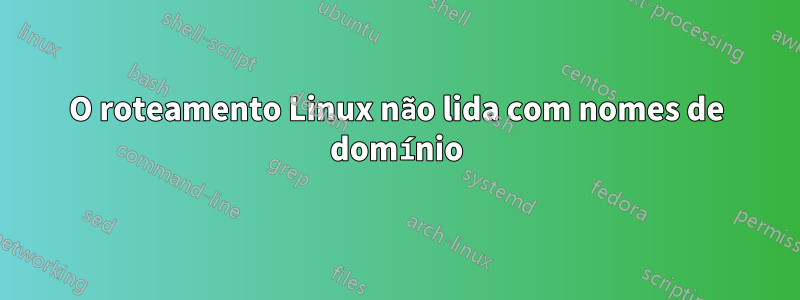 O roteamento Linux não lida com nomes de domínio