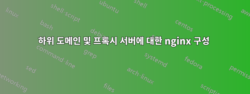 하위 도메인 및 프록시 서버에 대한 nginx 구성