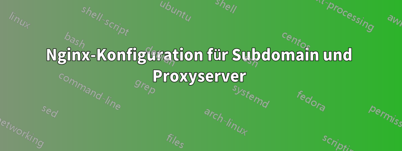 Nginx-Konfiguration für Subdomain und Proxyserver