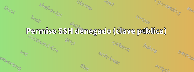 Permiso SSH denegado (clave pública)