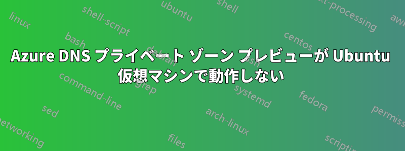 Azure DNS プライベート ゾーン プレビューが Ubuntu 仮想マシンで動作しない