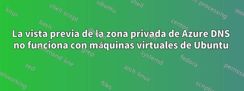 La vista previa de la zona privada de Azure DNS no funciona con máquinas virtuales de Ubuntu