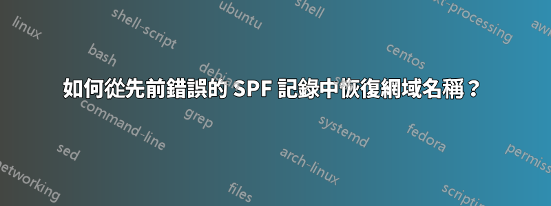 如何從先前錯誤的 SPF 記錄中恢復網域名稱？