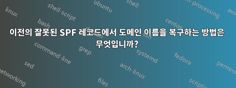 이전의 잘못된 SPF 레코드에서 도메인 이름을 복구하는 방법은 무엇입니까?