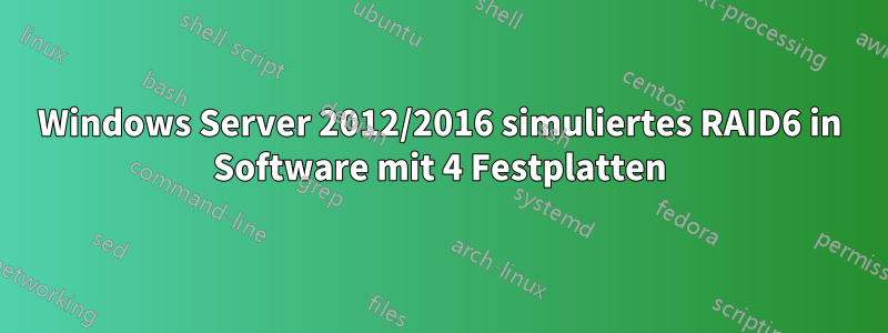 Windows Server 2012/2016 simuliertes RAID6 in Software mit 4 Festplatten