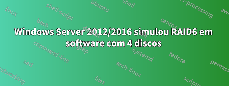 Windows Server 2012/2016 simulou RAID6 em software com 4 discos