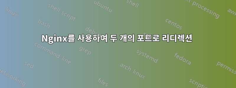 Nginx를 사용하여 두 개의 포트로 리디렉션