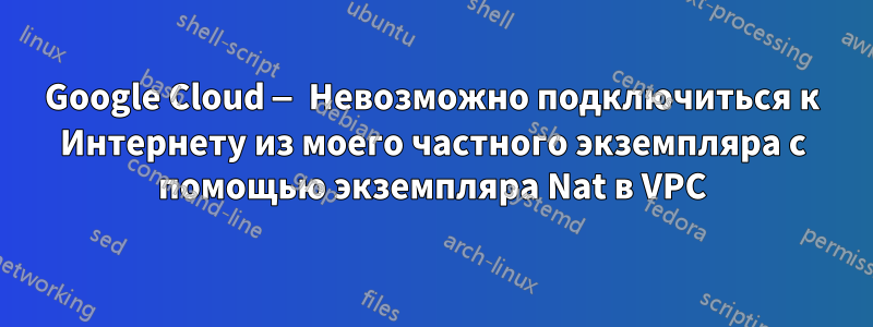 Google Cloud — Невозможно подключиться к Интернету из моего частного экземпляра с помощью экземпляра Nat в VPC