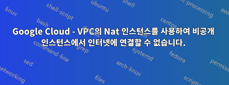 Google Cloud - VPC의 Nat 인스턴스를 사용하여 비공개 인스턴스에서 인터넷에 연결할 수 없습니다.